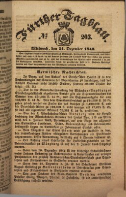 Fürther Tagblatt Mittwoch 21. Dezember 1842