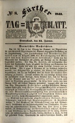 Fürther Tagblatt Samstag 14. Januar 1843