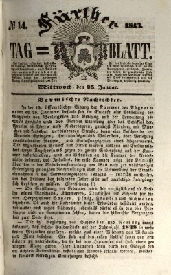 Fürther Tagblatt Mittwoch 25. Januar 1843