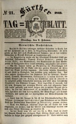 Fürther Tagblatt Dienstag 7. Februar 1843