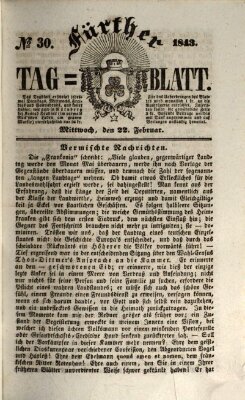 Fürther Tagblatt Mittwoch 22. Februar 1843