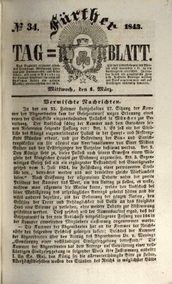 Fürther Tagblatt Mittwoch 1. März 1843