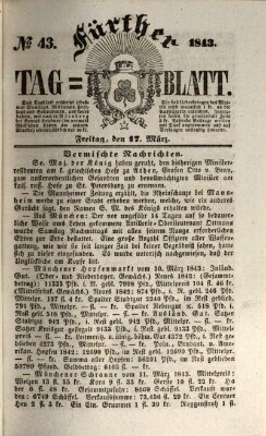 Fürther Tagblatt Freitag 17. März 1843