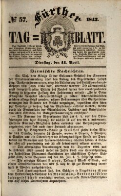 Fürther Tagblatt Dienstag 11. April 1843