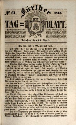 Fürther Tagblatt Dienstag 18. April 1843