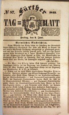 Fürther Tagblatt Freitag 2. Juni 1843