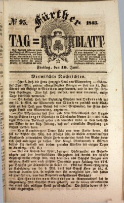 Fürther Tagblatt Freitag 16. Juni 1843