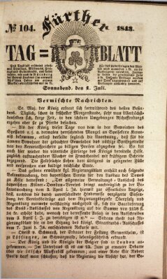 Fürther Tagblatt Samstag 1. Juli 1843