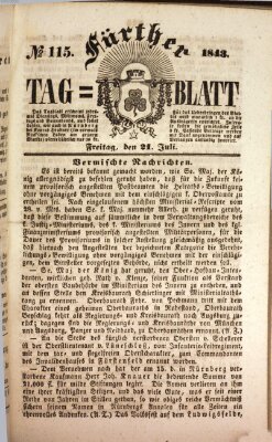Fürther Tagblatt Freitag 21. Juli 1843
