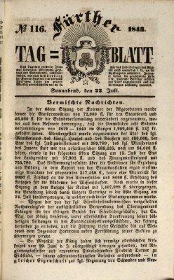 Fürther Tagblatt Samstag 22. Juli 1843