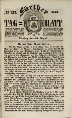 Fürther Tagblatt Dienstag 29. August 1843