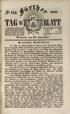 Fürther Tagblatt Mittwoch 27. September 1843