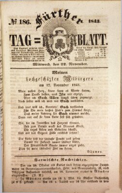 Fürther Tagblatt Mittwoch 22. November 1843