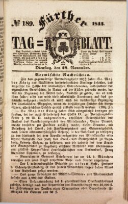 Fürther Tagblatt Dienstag 28. November 1843