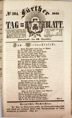 Fürther Tagblatt Samstag 23. Dezember 1843