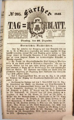 Fürther Tagblatt Dienstag 26. Dezember 1843