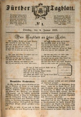 Fürther Tagblatt Dienstag 2. Januar 1844