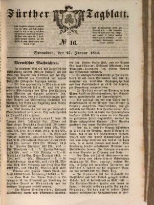 Fürther Tagblatt Samstag 27. Januar 1844