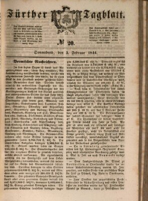 Fürther Tagblatt Samstag 3. Februar 1844