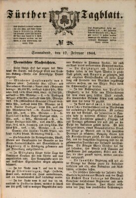 Fürther Tagblatt Samstag 17. Februar 1844