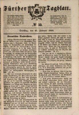 Fürther Tagblatt Dienstag 27. Februar 1844