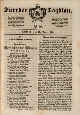 Fürther Tagblatt Mittwoch 19. Juni 1844