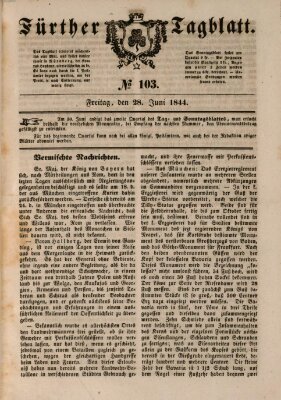 Fürther Tagblatt Freitag 28. Juni 1844