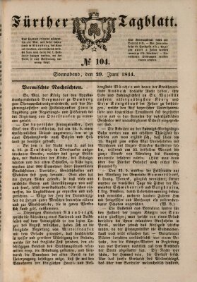 Fürther Tagblatt Samstag 29. Juni 1844