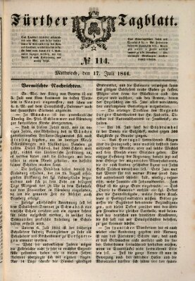 Fürther Tagblatt Mittwoch 17. Juli 1844