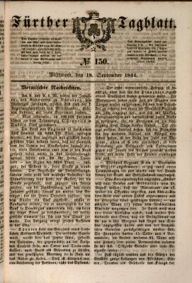 Fürther Tagblatt Mittwoch 18. September 1844