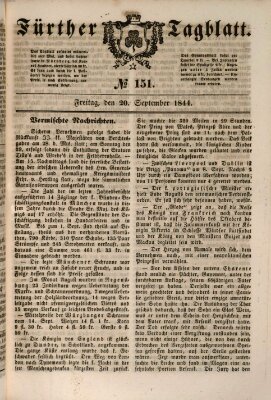 Fürther Tagblatt Freitag 20. September 1844