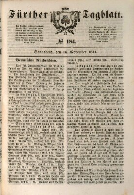 Fürther Tagblatt Samstag 16. November 1844