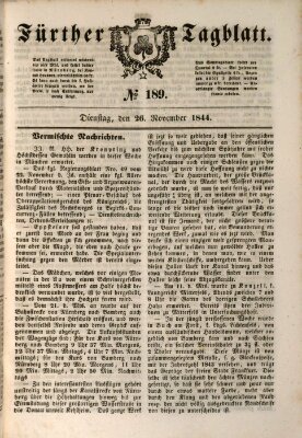 Fürther Tagblatt Dienstag 26. November 1844