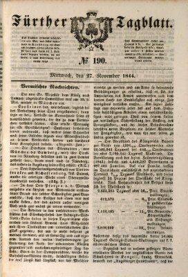 Fürther Tagblatt Mittwoch 27. November 1844