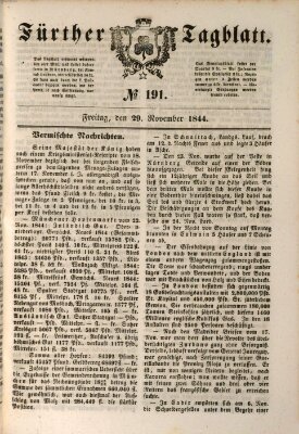 Fürther Tagblatt Freitag 29. November 1844