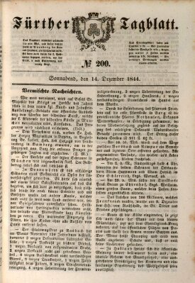 Fürther Tagblatt Samstag 14. Dezember 1844