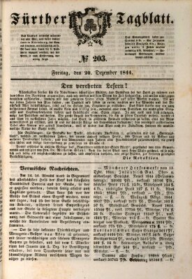 Fürther Tagblatt Freitag 20. Dezember 1844