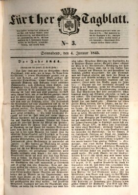 Fürther Tagblatt Samstag 4. Januar 1845