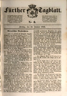 Fürther Tagblatt Freitag 10. Januar 1845