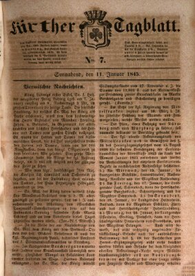 Fürther Tagblatt Samstag 11. Januar 1845