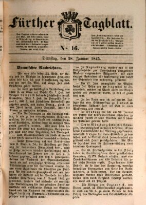 Fürther Tagblatt Dienstag 28. Januar 1845