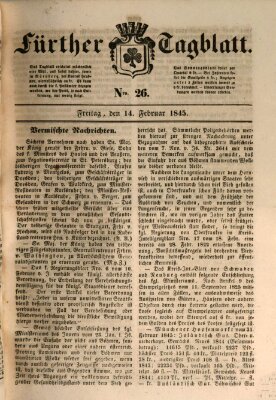 Fürther Tagblatt Freitag 14. Februar 1845