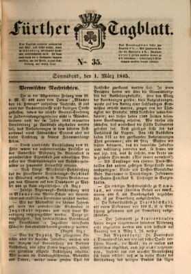 Fürther Tagblatt Samstag 1. März 1845