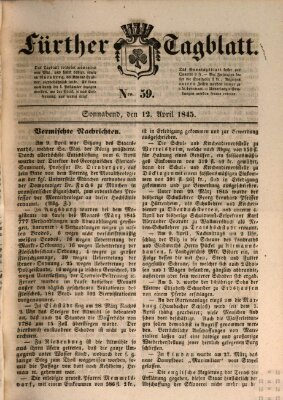 Fürther Tagblatt Samstag 12. April 1845