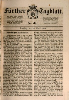 Fürther Tagblatt Dienstag 22. April 1845