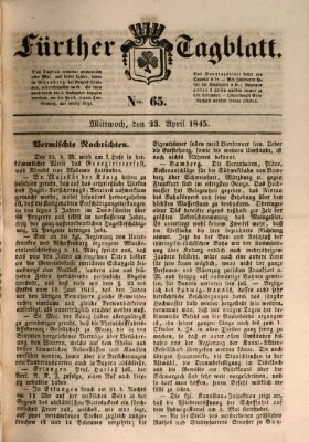 Fürther Tagblatt Mittwoch 23. April 1845