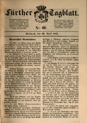 Fürther Tagblatt Mittwoch 30. April 1845