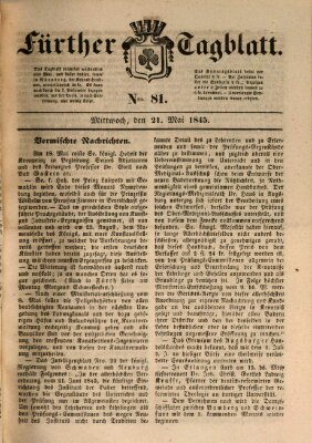 Fürther Tagblatt Mittwoch 21. Mai 1845