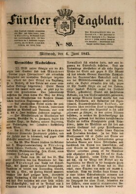 Fürther Tagblatt Mittwoch 4. Juni 1845