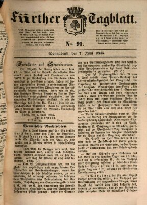 Fürther Tagblatt Samstag 7. Juni 1845